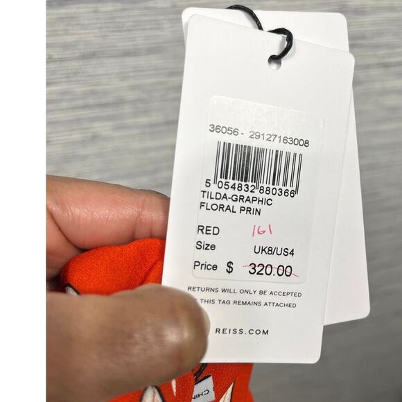 NWTS REISS Tilda Print Shirt Dress / Size-4 - Picture 10 of 16